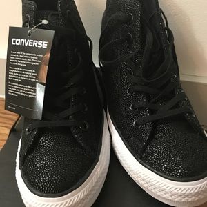 Converse wedge high top sneakers shiny